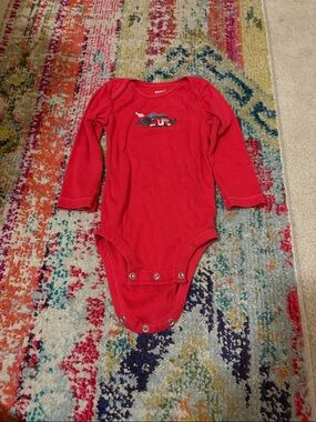 Carter's Bright Red Long-Sleeve Baby Bodysuit with Truck Applique